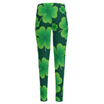 Four-Leaf Clover St. Patrick's Day Print High-Waisted Pocket Leggings