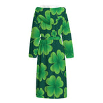 Four-Leaf Clover St. Patrick's Day Print Hooded Bathrobe