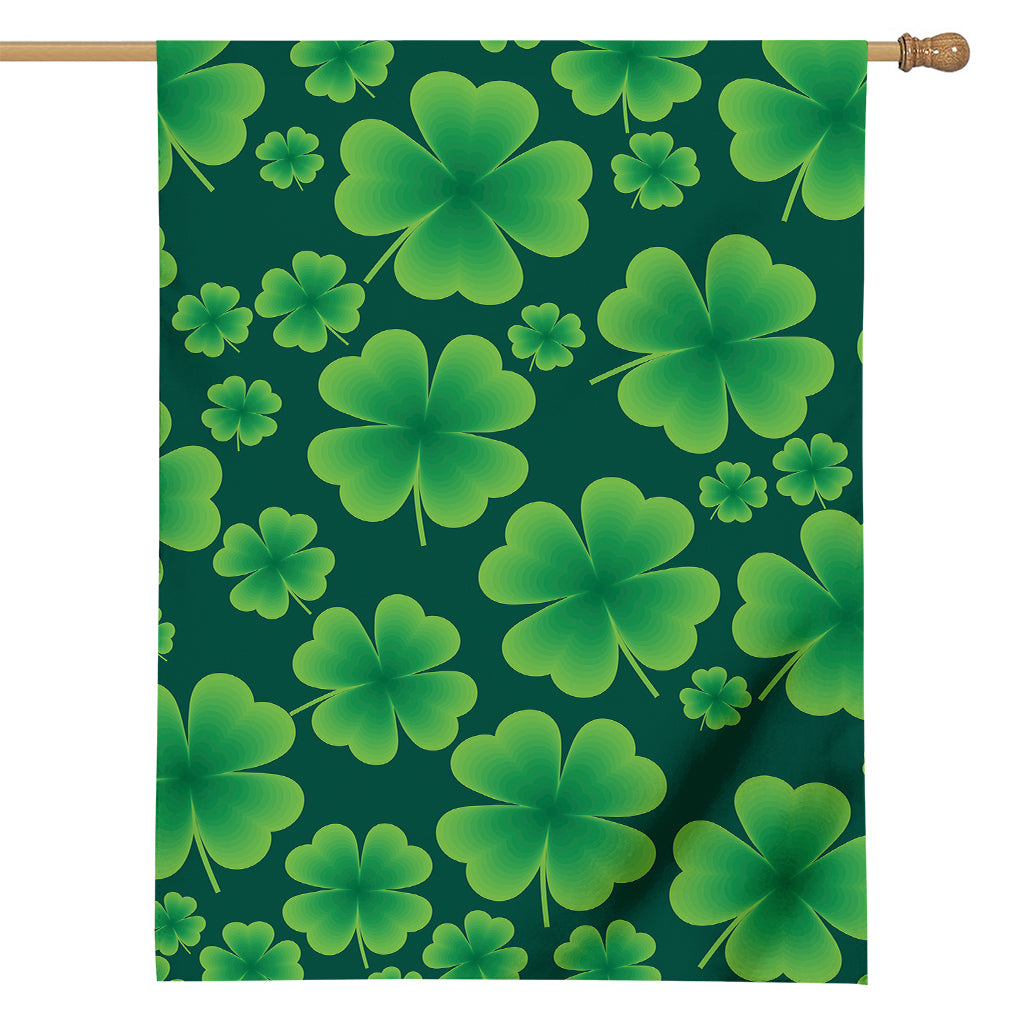 Four-Leaf Clover St. Patrick's Day Print House Flag