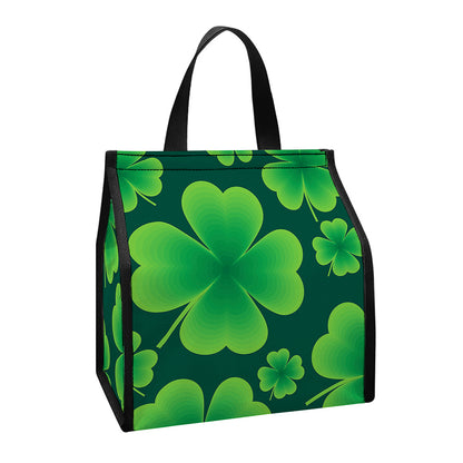 Four-Leaf Clover St. Patrick's Day Print Insulated Lunch Tote