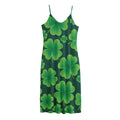 Four-Leaf Clover St. Patrick's Day Print Jersey Midi Cami Dress