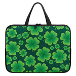 Four-Leaf Clover St. Patrick's Day Print Laptop Sleeve With Handle