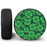 Four-Leaf Clover St. Patrick's Day Print Leather Spare Tire Cover