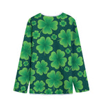 Four-Leaf Clover St. Patrick's Day Print Long Sleeve Short Coat