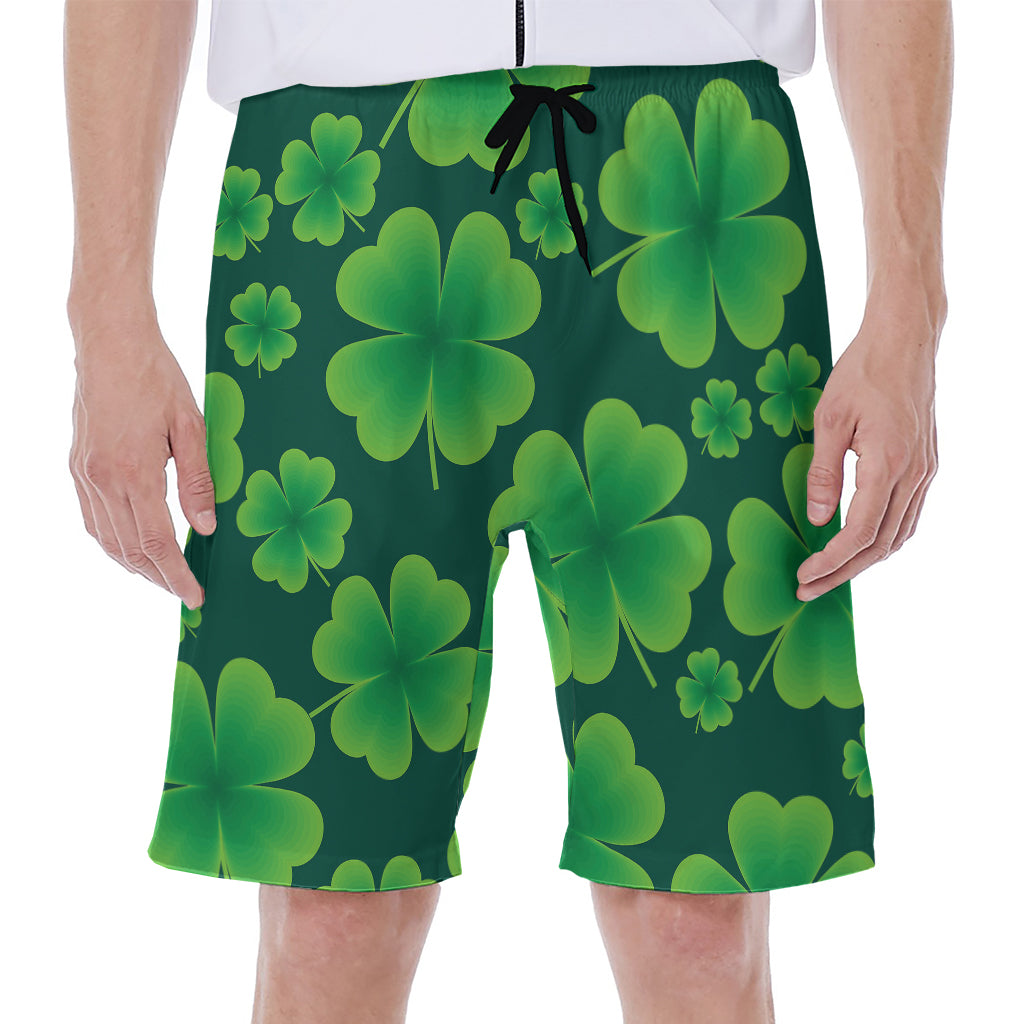 Four-Leaf Clover St. Patrick's Day Print Men's Beach Shorts