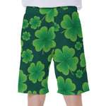 Four-Leaf Clover St. Patrick's Day Print Men's Beach Shorts