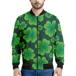 Four-Leaf Clover St. Patrick's Day Print Men's Bomber Jacket