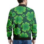 Four-Leaf Clover St. Patrick's Day Print Men's Bomber Jacket