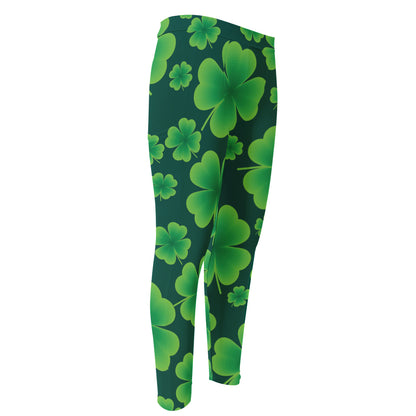Four-Leaf Clover St. Patrick's Day Print Men's Compression Pants