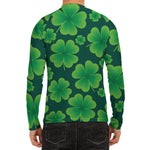Four-Leaf Clover St. Patrick's Day Print Men's Long Sleeve Rash Guard