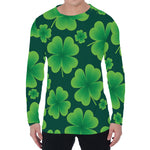 Four-Leaf Clover St. Patrick's Day Print Men's Long Sleeve T-Shirt