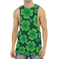 Four-Leaf Clover St. Patrick's Day Print Men's Muscle Tank Top