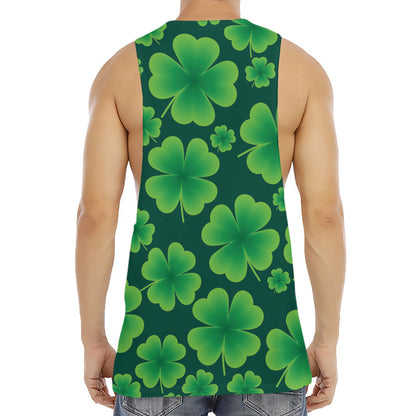Four-Leaf Clover St. Patrick's Day Print Men's Muscle Tank Top