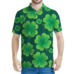 Four-Leaf Clover St. Patrick's Day Print Men's Polo Shirt