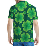 Four-Leaf Clover St. Patrick's Day Print Men's Polo Shirt