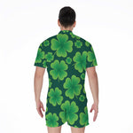 Four-Leaf Clover St. Patrick's Day Print Men's Rompers
