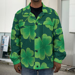 Four-Leaf Clover St. Patrick's Day Print Men's Shirt Jacket
