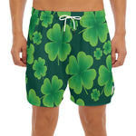 Four-Leaf Clover St. Patrick's Day Print Men's Split Running Shorts