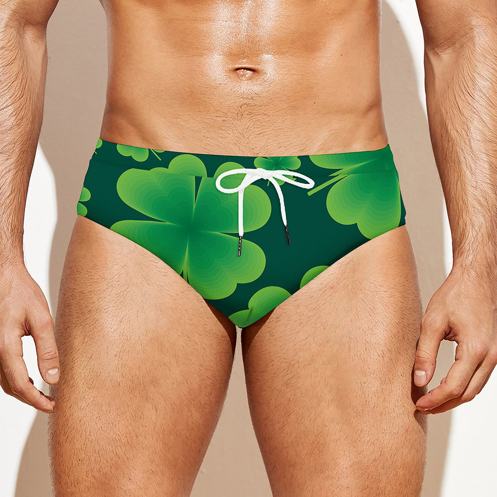 Four-Leaf Clover St. Patrick's Day Print Men's Swim Briefs