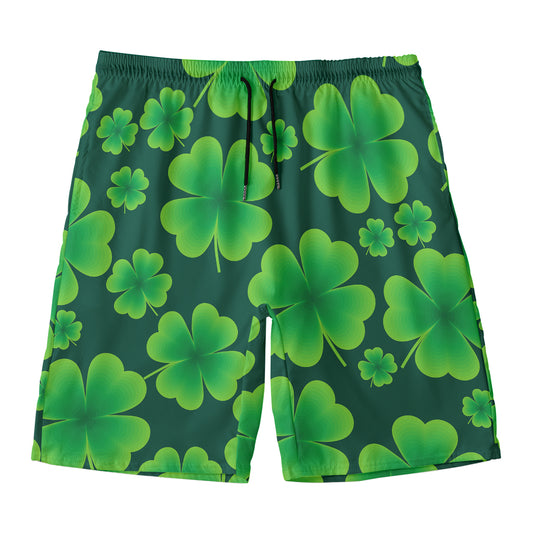 Four-Leaf Clover St. Patrick's Day Print Men's Swim Trunks