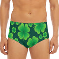 Four-Leaf Clover St. Patrick's Day Print Men's Triangle Swim Briefs