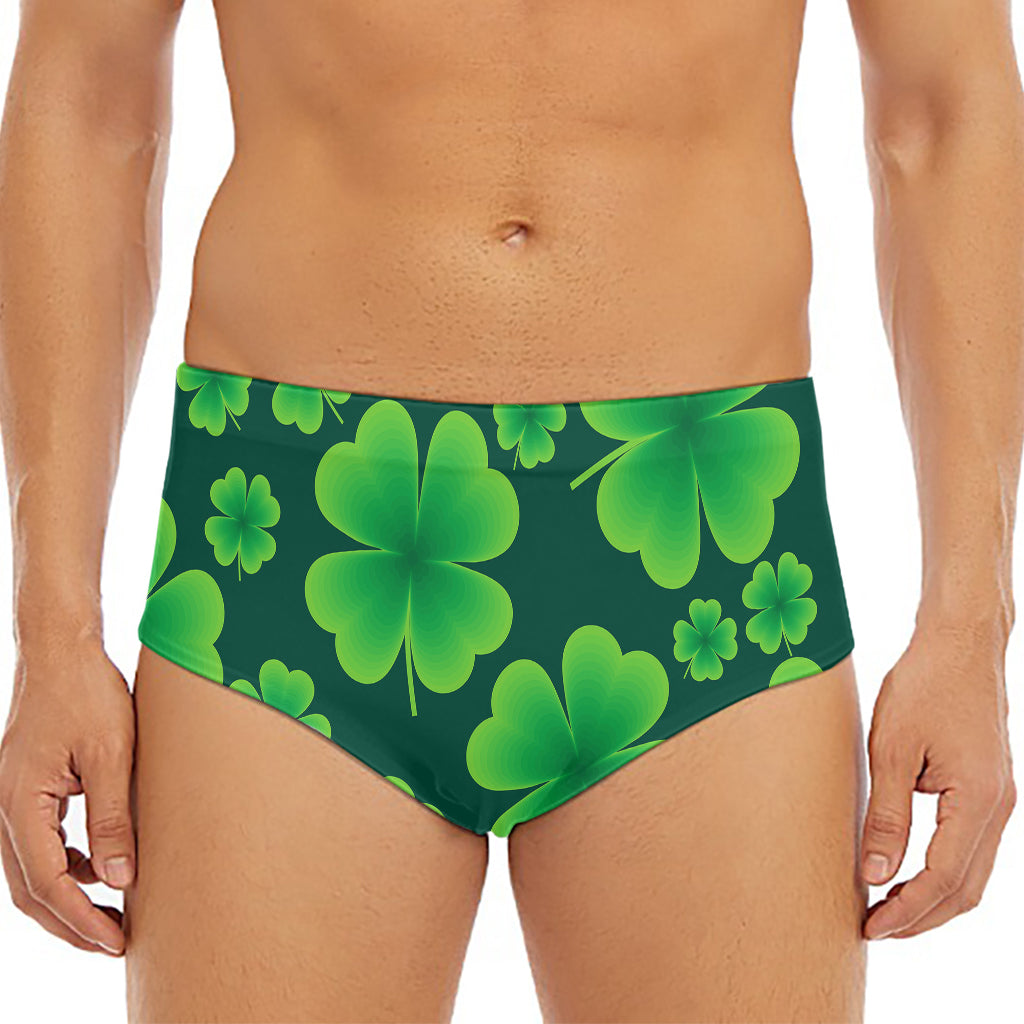 Four-Leaf Clover St. Patrick's Day Print Men's Triangle Swim Briefs