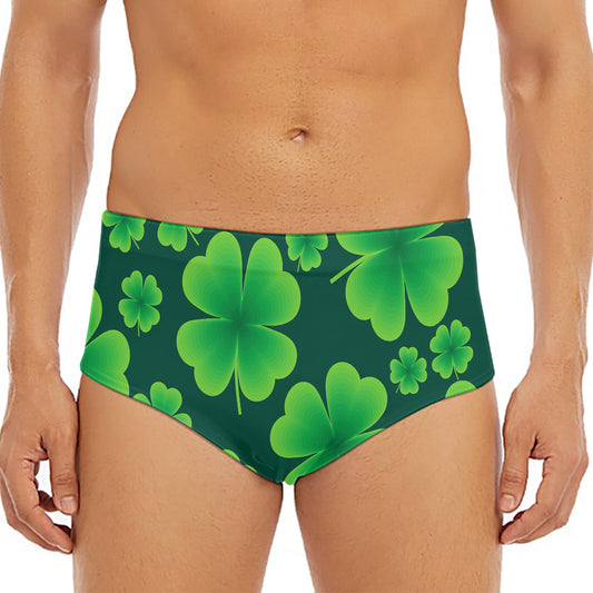 Four-Leaf Clover St. Patrick's Day Print Men's Triangle Swim Briefs