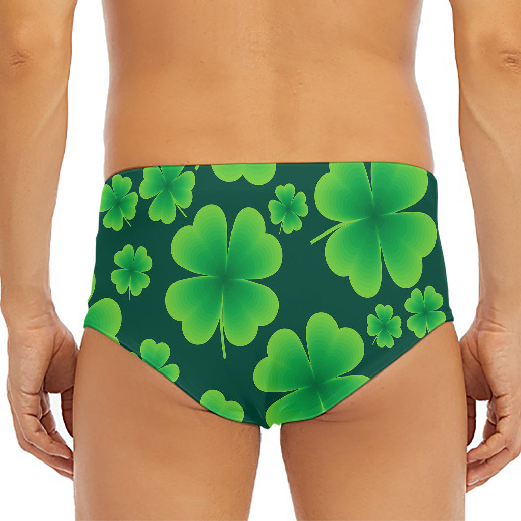 Four-Leaf Clover St. Patrick's Day Print Men's Triangle Swim Briefs