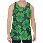 Four-Leaf Clover St. Patrick's Day Print Men's Velvet Tank Top