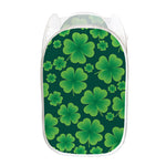 Four-Leaf Clover St. Patrick's Day Print Mesh Laundry Hamper