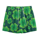 Four-Leaf Clover St. Patrick's Day Print Mesh Shorts