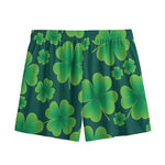 Four-Leaf Clover St. Patrick's Day Print Mesh Shorts