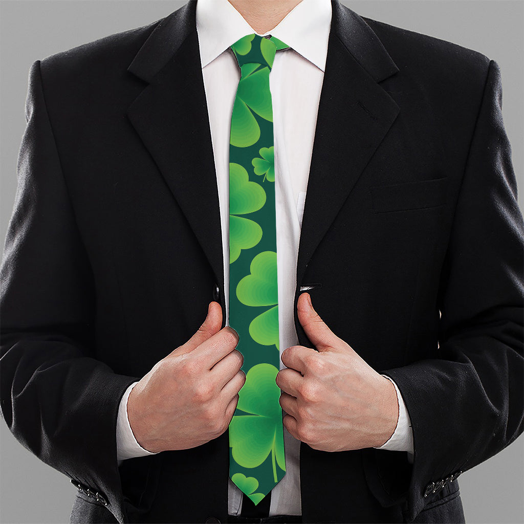 Four-Leaf Clover St. Patrick's Day Print Necktie