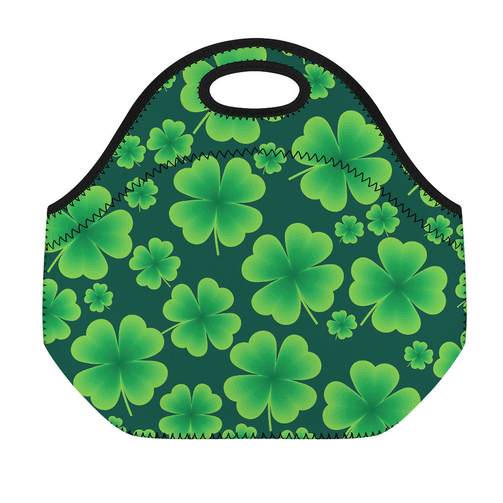 Four-Leaf Clover St. Patrick's Day Print Neoprene Lunch Bag