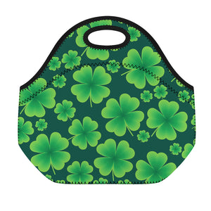 Four-Leaf Clover St. Patrick's Day Print Neoprene Lunch Bag