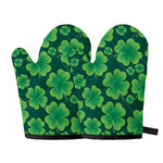 Four-Leaf Clover St. Patrick's Day Print Oven Mitts