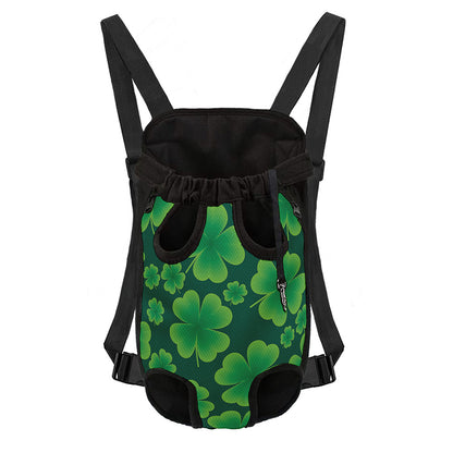 Four-Leaf Clover St. Patrick's Day Print Pet Carrier Backpack