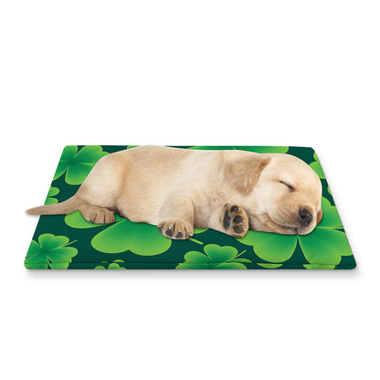Four-Leaf Clover St. Patrick's Day Print Pet Cooling Mat Cover