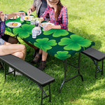 Four-Leaf Clover St. Patrick's Day Print Picnic Table Cover