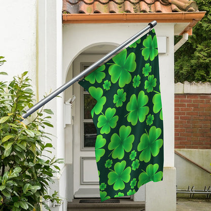 Four-Leaf Clover St. Patrick's Day Print Polyester Flag