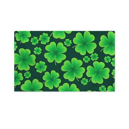 Four-Leaf Clover St. Patrick's Day Print Polyester Flag