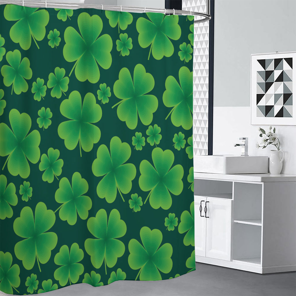 Four-Leaf Clover St. Patrick's Day Print Premium Shower Curtain