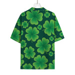 Four-Leaf Clover St. Patrick's Day Print Rayon Hawaiian Shirt
