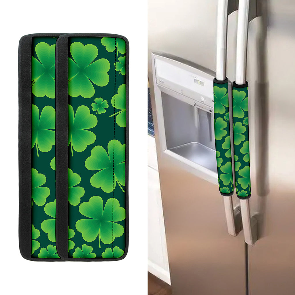 Four-Leaf Clover St. Patrick's Day Print Refrigerator Handle Covers