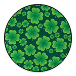 Four-Leaf Clover St. Patrick's Day Print Round Floor Mat