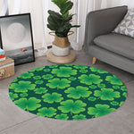 Four-Leaf Clover St. Patrick's Day Print Round Rug