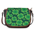 Four-Leaf Clover St. Patrick's Day Print Saddle Bag