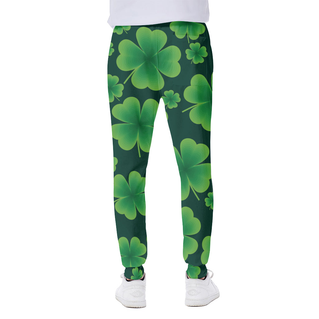 Four-Leaf Clover St. Patrick's Day Print Scuba Joggers