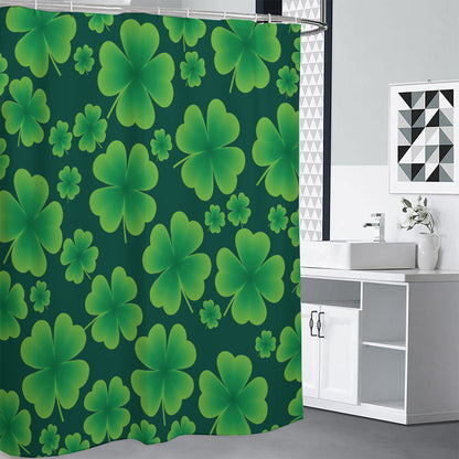 Four-Leaf Clover St. Patrick's Day Print Shower Curtain