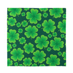 Four-Leaf Clover St. Patrick's Day Print Silk Bandana